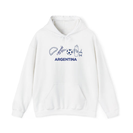 Argentina Icons Hoodie - Soccer, Mate & Culture Graphic Pullover