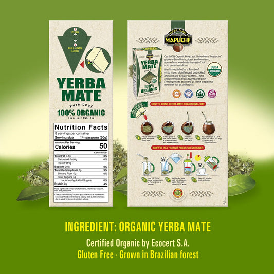 Mapuche 100% Organic Pure Leaf Yerba Mate (14.1 oz / 400g)