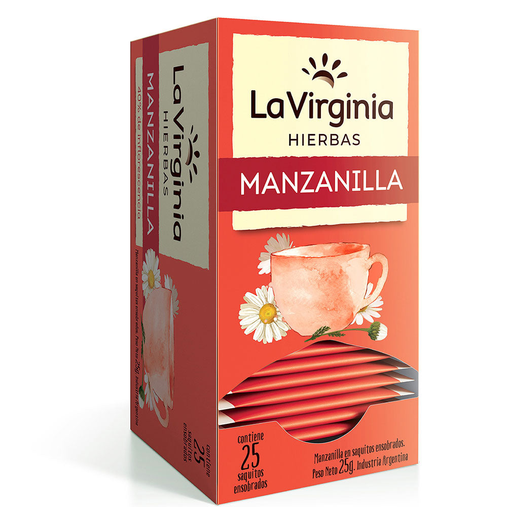 La Virginia Hierbas Manzanilla – Argentine Chamomile Tea, 25 Tea Bags