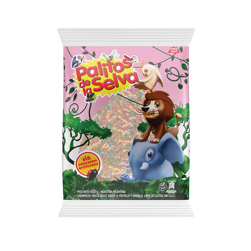 Palitos de la Selva Strawberry & Vanilla Chewy Candy Bag – 21.16 oz (600g)