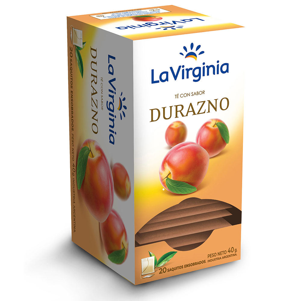 La Virginia Té con Sabor Durazno – Argentine Peach Tea, 20 Tea Bags
