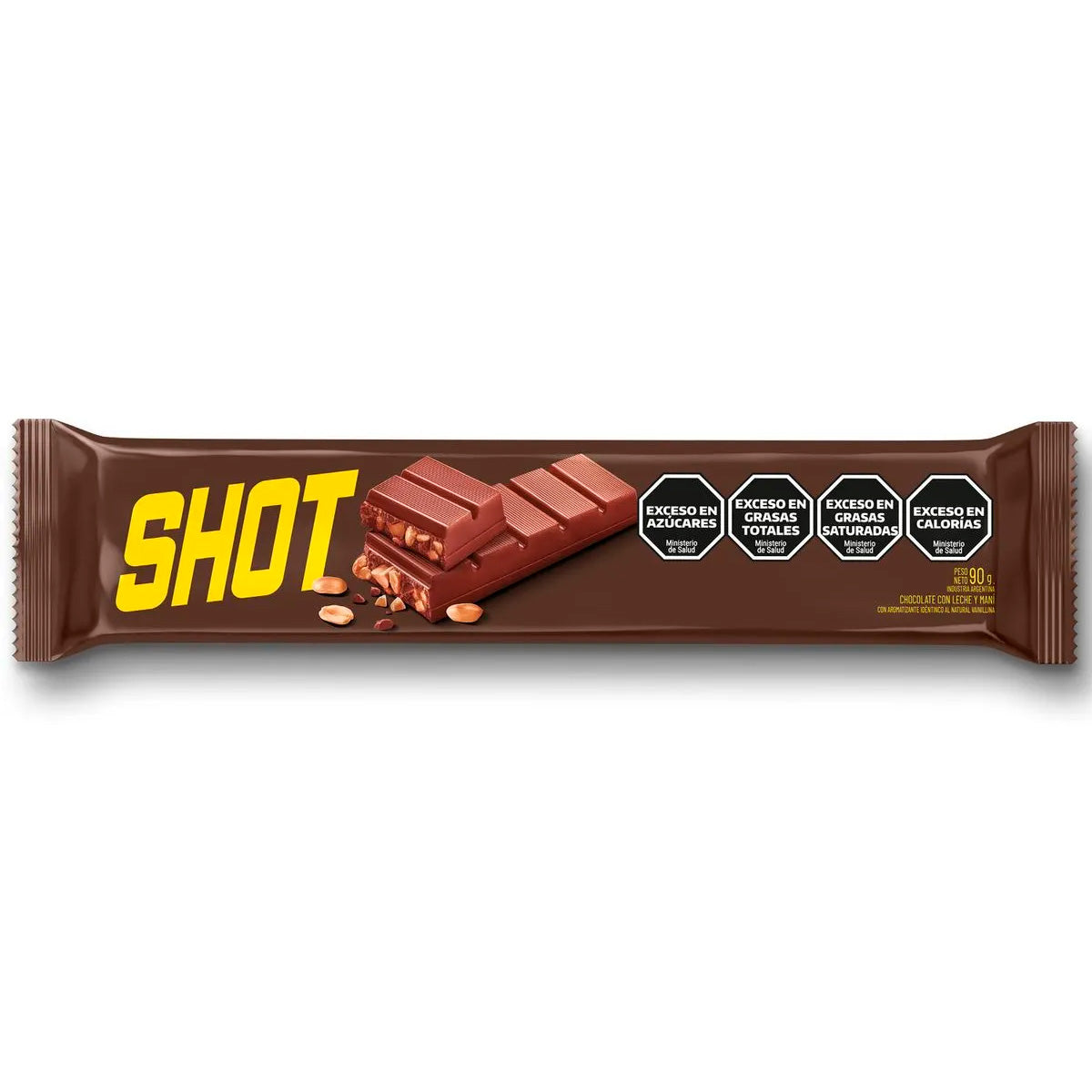 Shot Chocolate Bar with Peanuts – 90g | Argentine Milk Chocolate