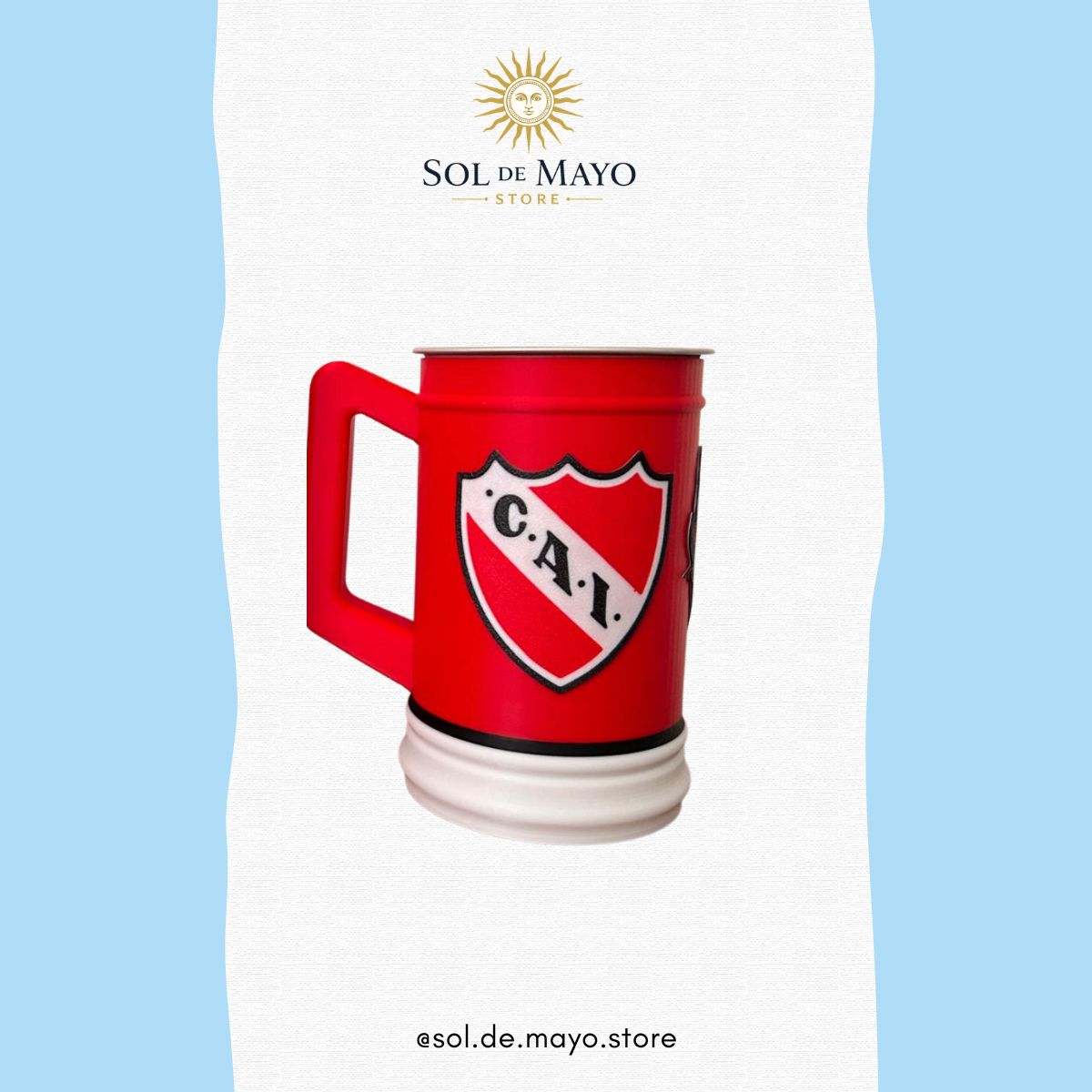 Argentine Soccer Beer Mug – 3D Printed with Aluminum Liner