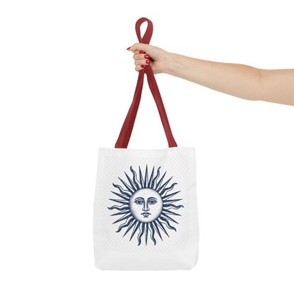 Sun Face Tote Bag - Vintage Celestial Canvas Carryall