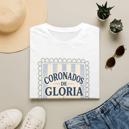 Coronados de Gloria T-Shirt — Vintage Sun Graphic Spanish Phrase Tee