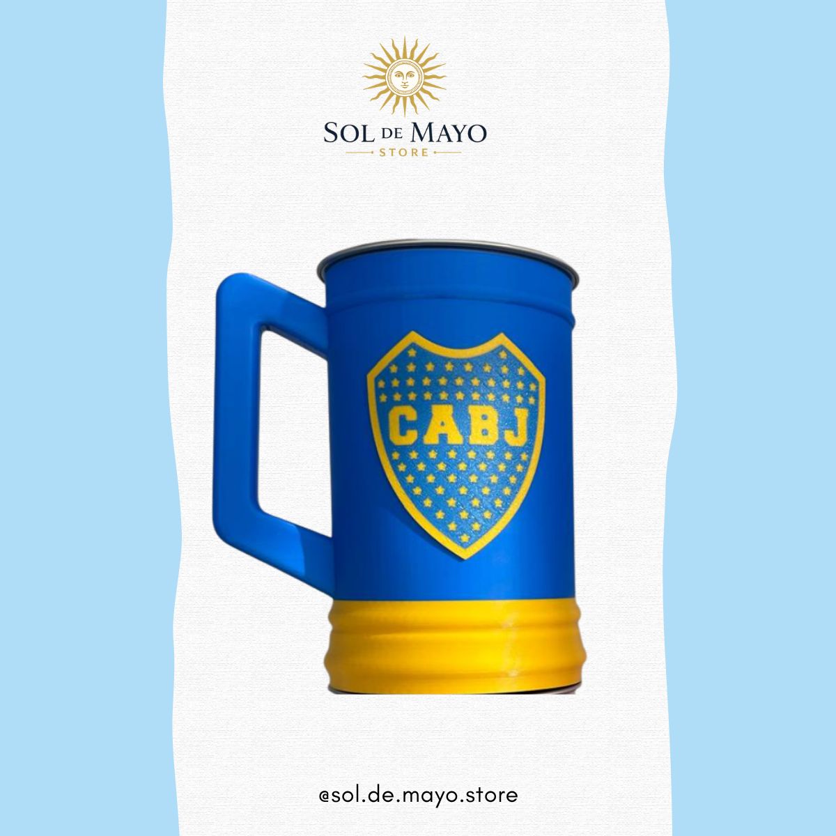 Argentine Soccer Beer Mug – 3D Printed with Aluminum Liner