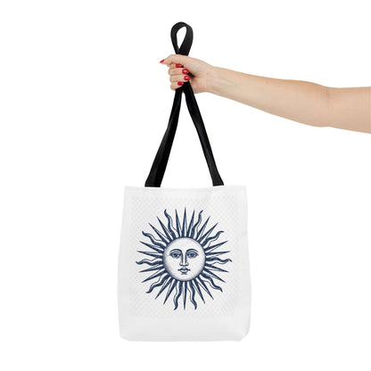 Sun Face Tote Bag - Vintage Celestial Canvas Carryall