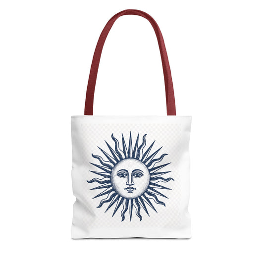 Sun Face Tote Bag - Vintage Celestial Canvas Carryall