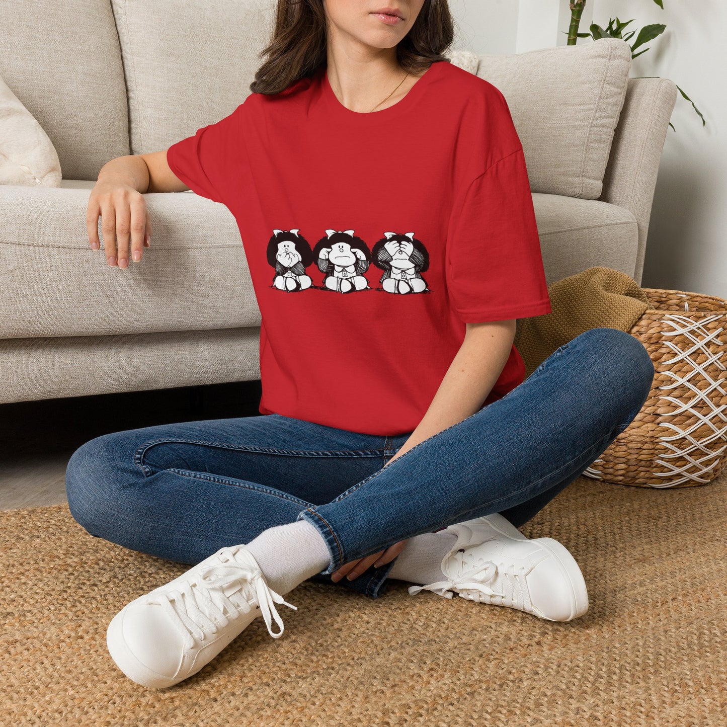 Cute Mafia Cats Graphic T-Shirt — Three Kitty See No Hear No Speak No Design