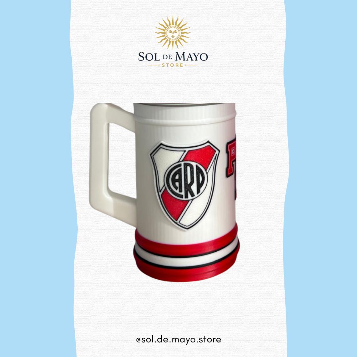 Argentine Soccer Beer Mug – 3D Printed with Aluminum Liner