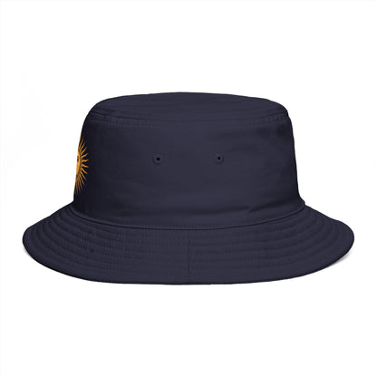 Sun Face Embroidered Bucket Hat — Vintage Celestial Summer Hat