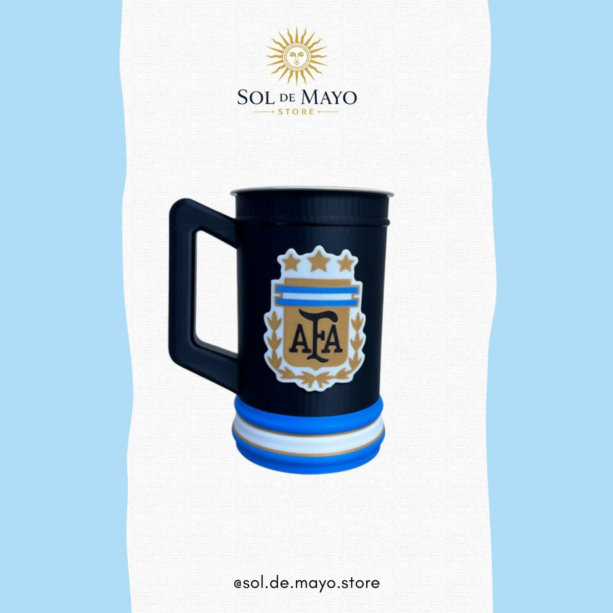 Argentine Soccer Beer Mug – 3D Printed with Aluminum Liner
