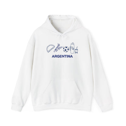 Argentina Icons Hoodie - Soccer, Mate & Culture Graphic Pullover