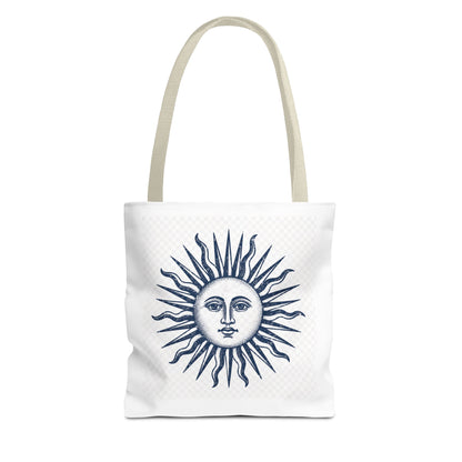 Sun Face Tote Bag - Vintage Celestial Canvas Carryall