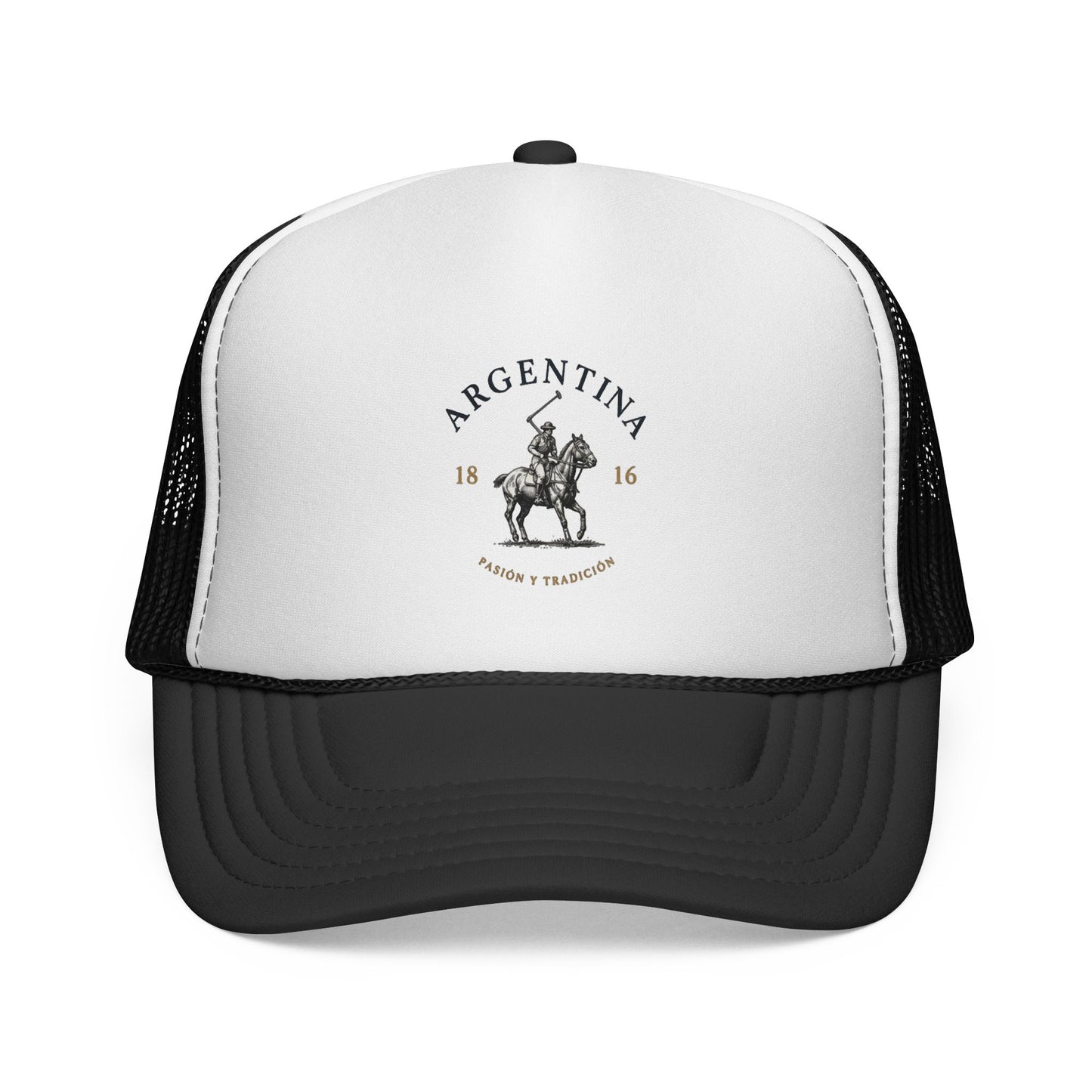 Argentina Polo Player Trucker Cap — Vintage Gaucho Equestrian Patch Hat
