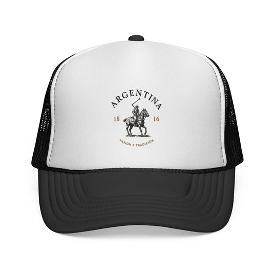 Argentina Polo Player Trucker Cap — Vintage Gaucho Equestrian Patch Hat