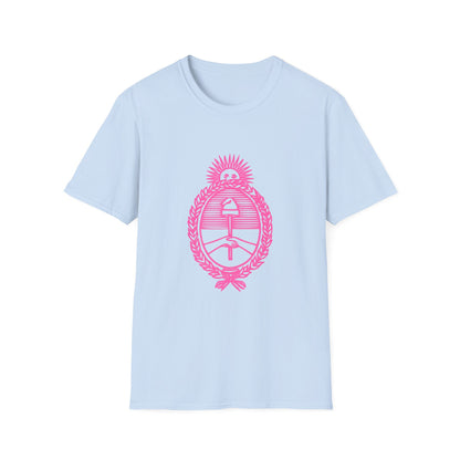 Pink Retro Crest T‑Shirt — Sunburst Emblem Graphic Tee