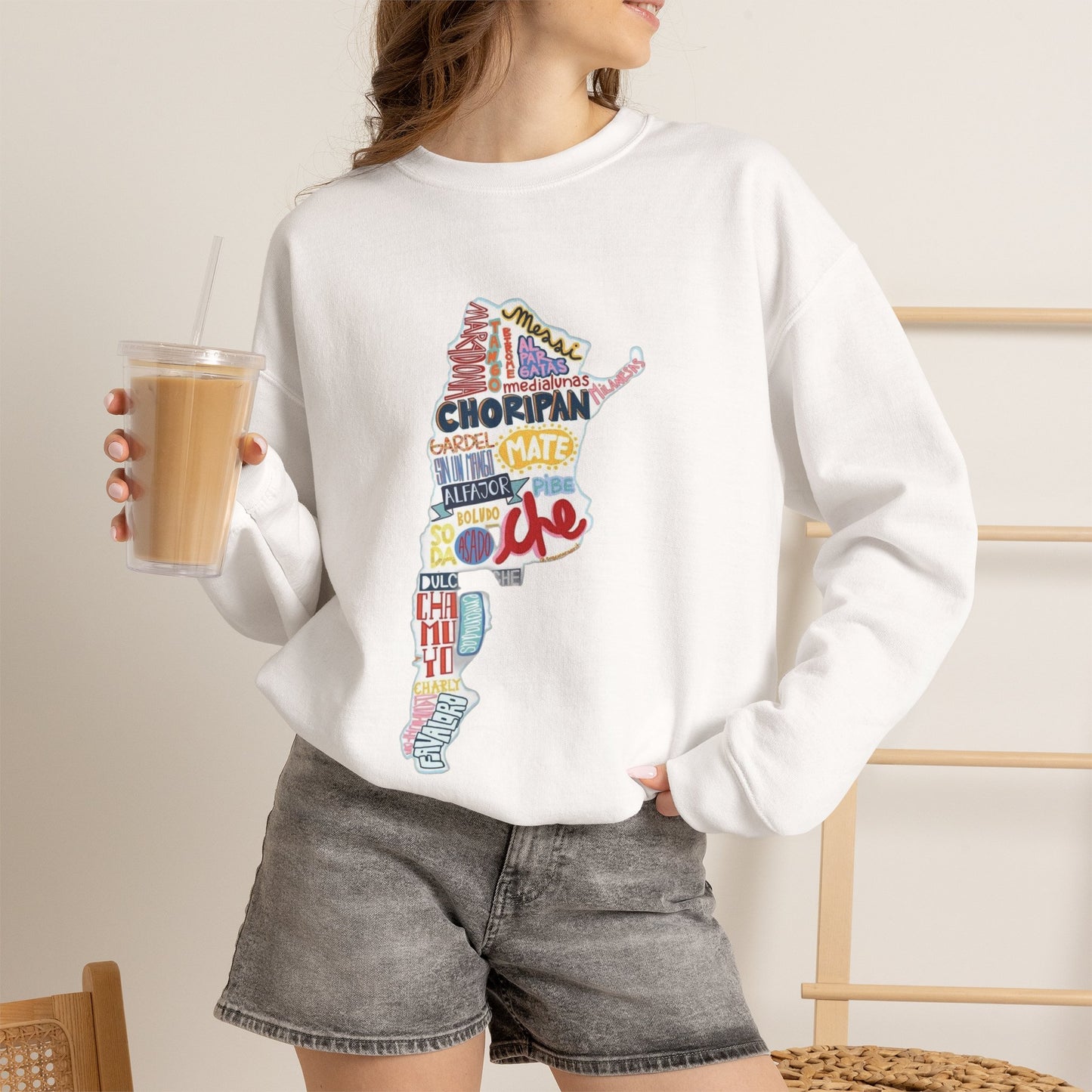 Argentina Word Map Sweatshirt – Buenos Aires Typography Crewneck