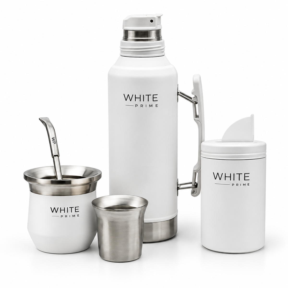 Set Matero Completo Prime – Stainless Steel Mate Kit with Thermos, Gourd, Bombilla & Yerba Container