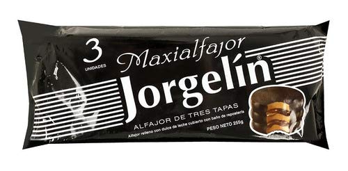 Jorgelín Chocolate Maxialfajor Triple - Paquete de 3 – 3 oz (85g)