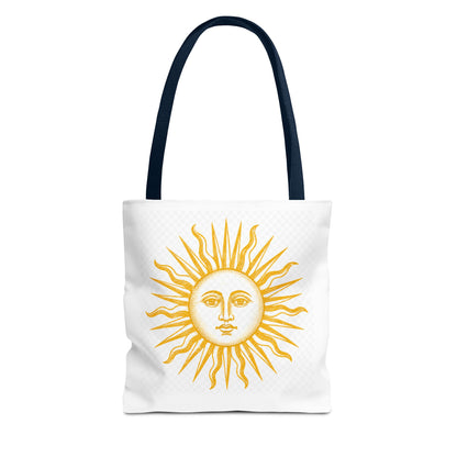 Sun Face Tote Bag — Boho Yellow Sunburst Beach & Everyday Shopper
