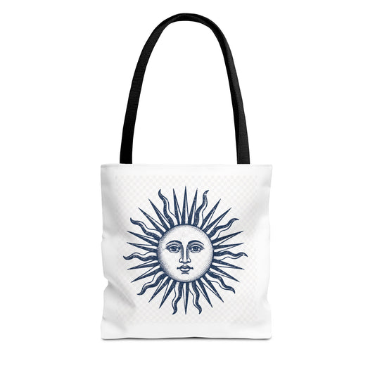 Sun Face Tote Bag - Vintage Celestial Canvas Carryall