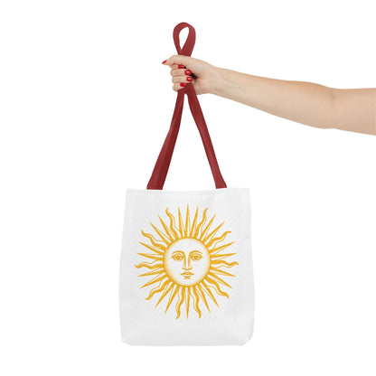 Sun Face Tote Bag — Boho Yellow Sunburst Beach & Everyday Shopper