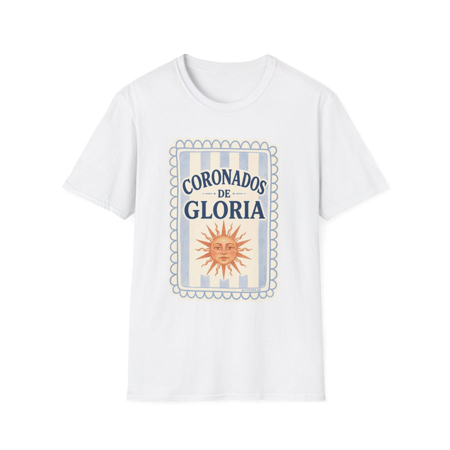 Coronados de Gloria T-Shirt — Vintage Sun Graphic Spanish Phrase Tee