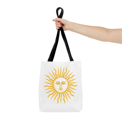 Sun Face Tote Bag — Boho Yellow Sunburst Beach & Everyday Shopper