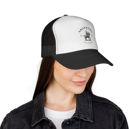 Argentina Polo Player Trucker Cap — Vintage Gaucho Equestrian Patch Hat