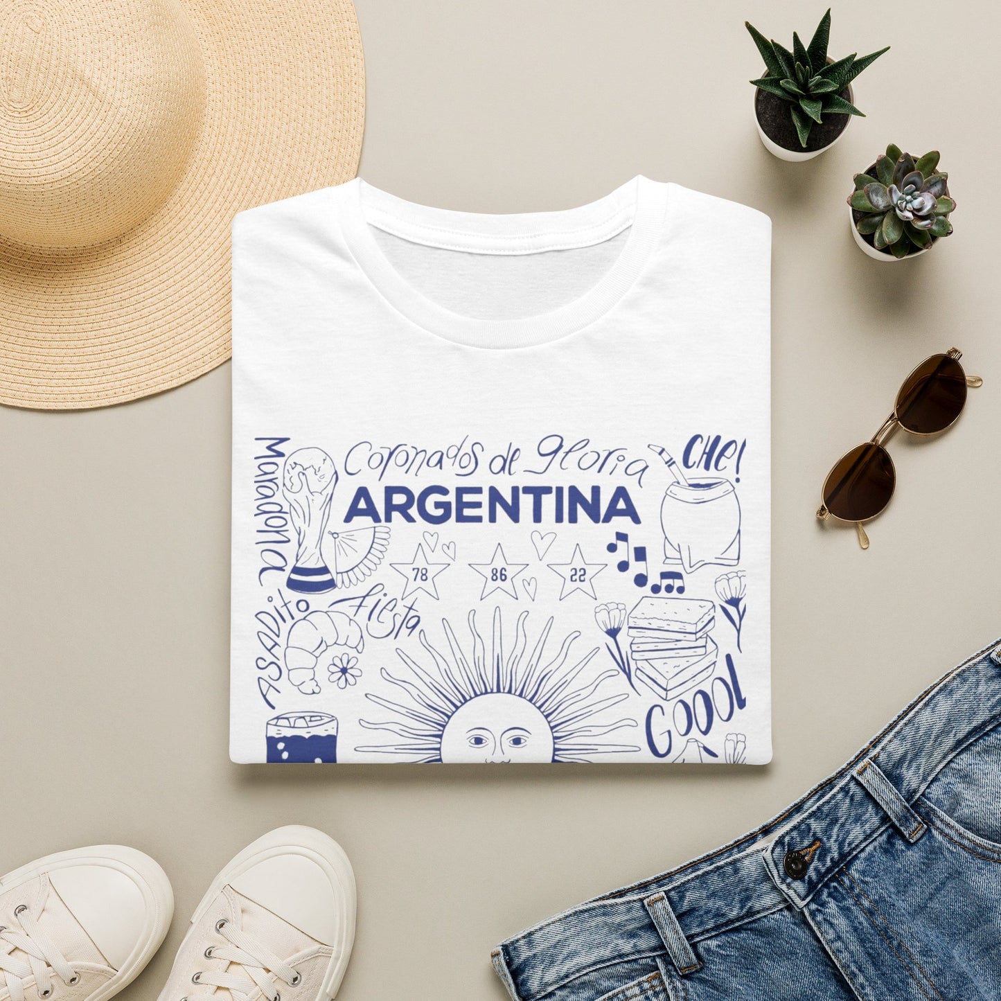 Argentina Sketch Graphic T-Shirt — Sun & Doodles Travel Tee