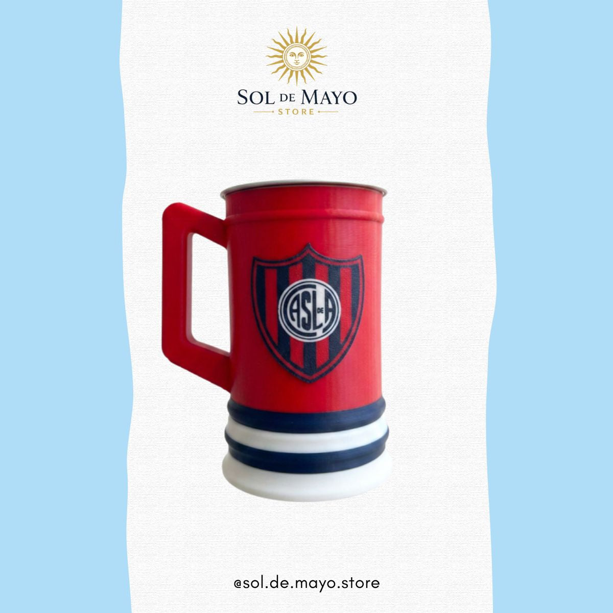 Argentine Soccer Beer Mug – 3D Printed with Aluminum Liner