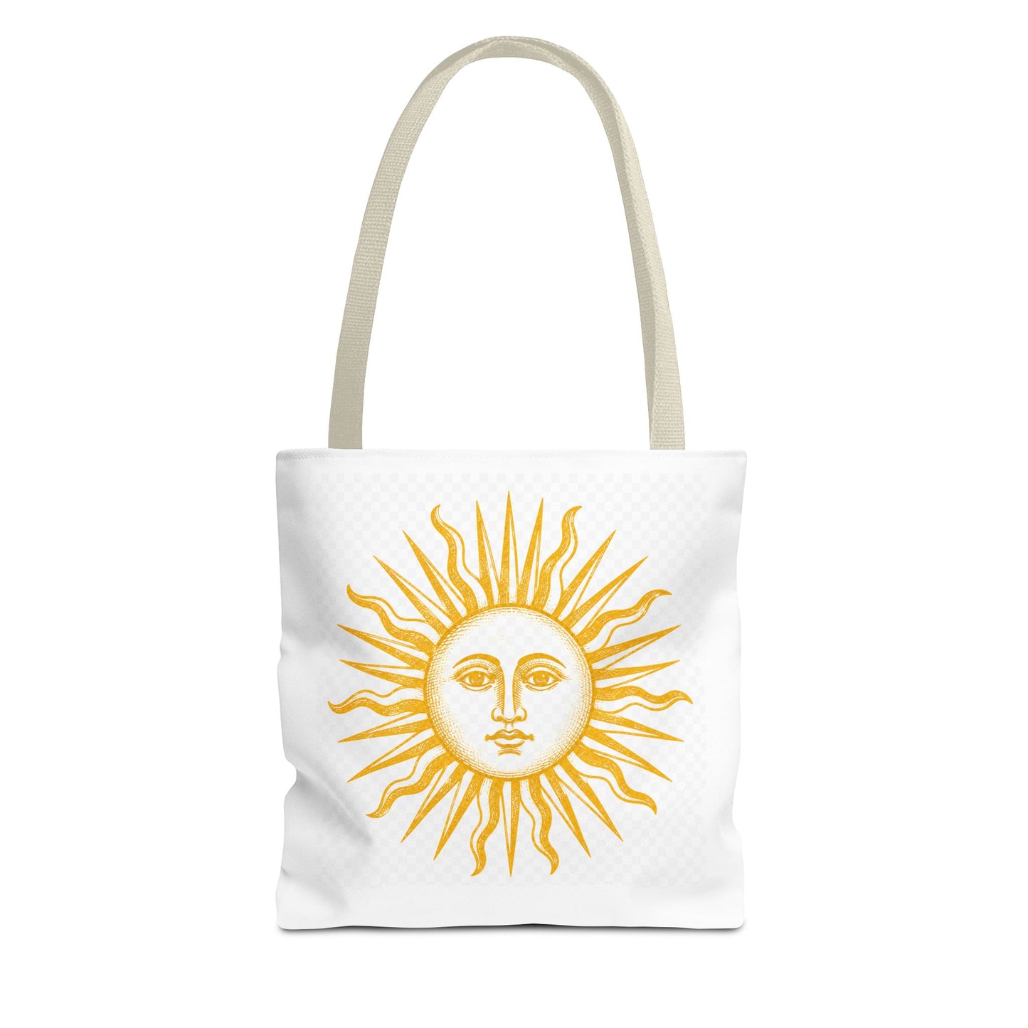 Sun Face Tote Bag — Boho Yellow Sunburst Beach & Everyday Shopper