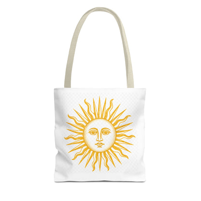 Sun Face Tote Bag — Boho Yellow Sunburst Beach & Everyday Shopper