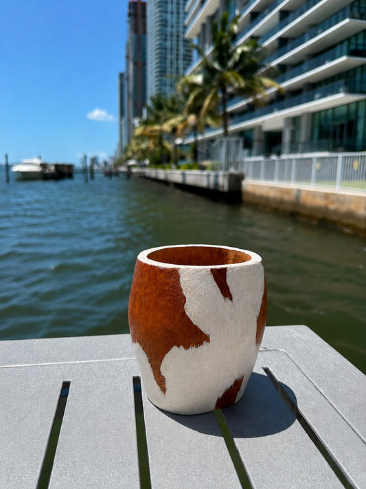 Mate Ranchero – Rustic Hand-Painted Cowhide Mate Gourd
