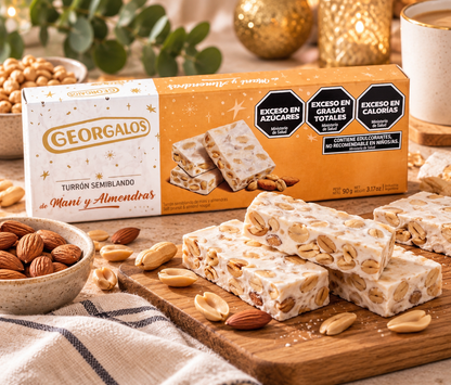 Georgalos Peanut & Almond Turrón – Semi-Soft Nougat, 90 g