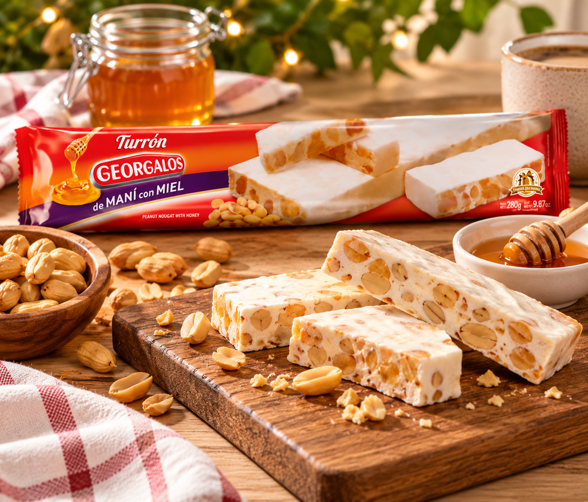 Georgalos Peanut & Honey Turrón – Argentine Nougat, 280 g