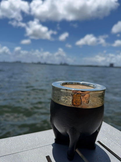 Mate Imperial AFA – Black Leather Gourd with Soldered Bronze AFA Crest