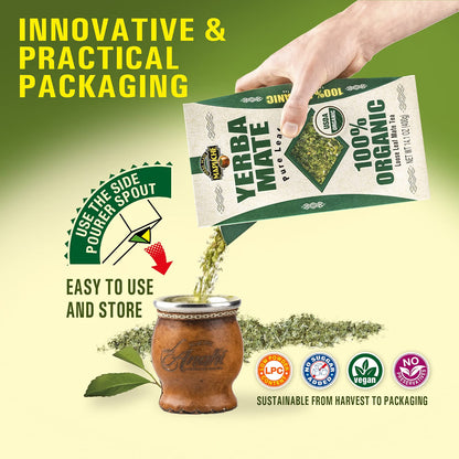 Mapuche 100% Organic Pure Leaf Yerba Mate (14.1 oz / 400g)