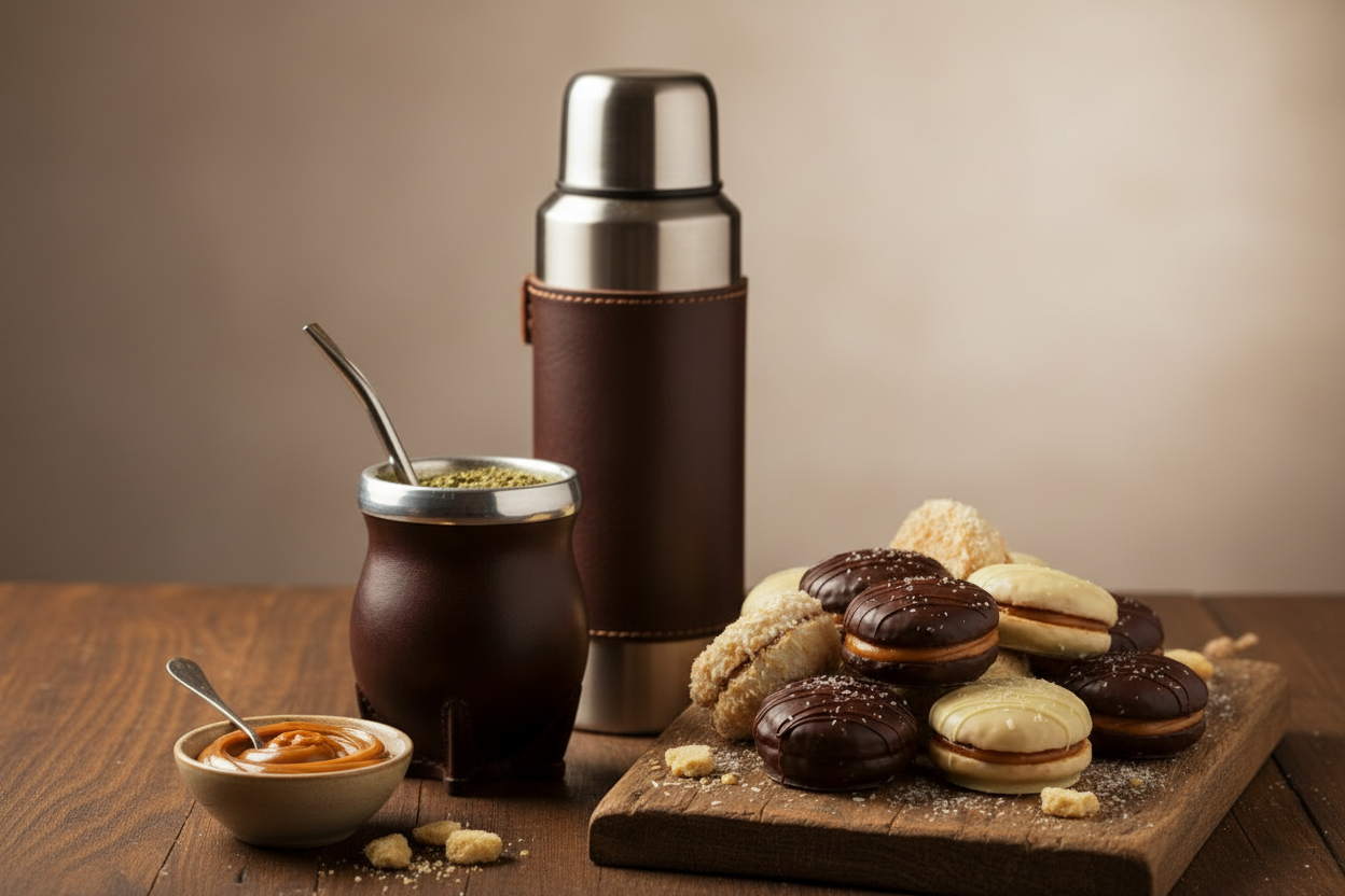Mate, termo y galletitas dulces