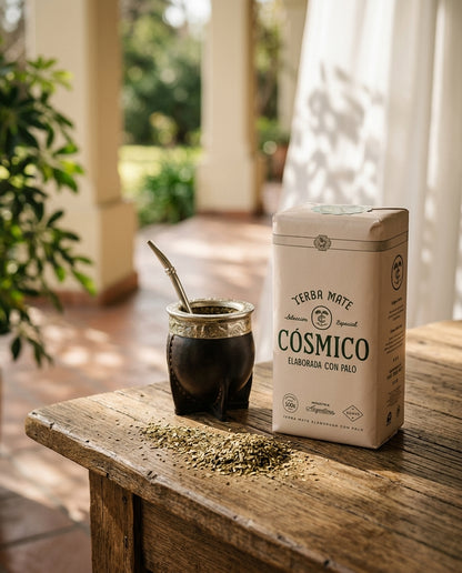 Yerba Mate brick packaging — Traditional Ritual Lifestyle | Generated by Modelize