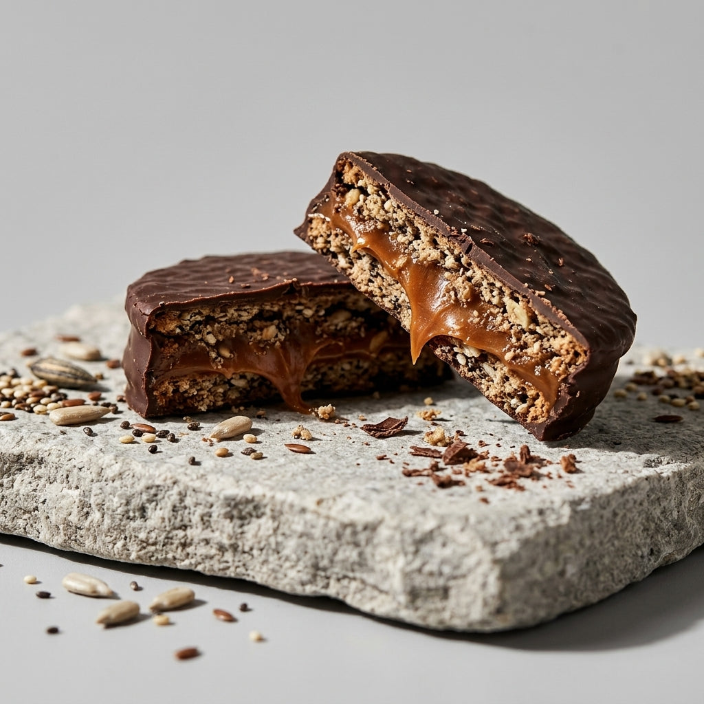 Gluten-Free Multi-Seed Alfajores — Seeded Texture Detail | Generated by Modelize