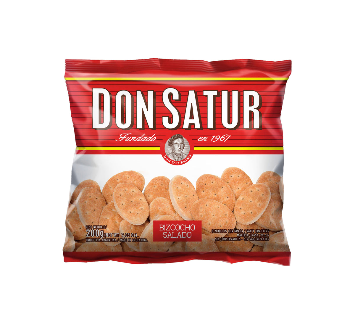 Don Satur Bizcochos Salados – Traditional Argentine Savory Crackers, 200g (7.05 oz)