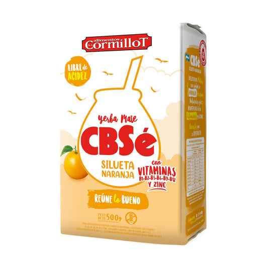 CBSé Silueta Naranja Yerba Mate con Hierbas – Orange Flavored Yerba Mate with Vitamins & Zinc, 500g