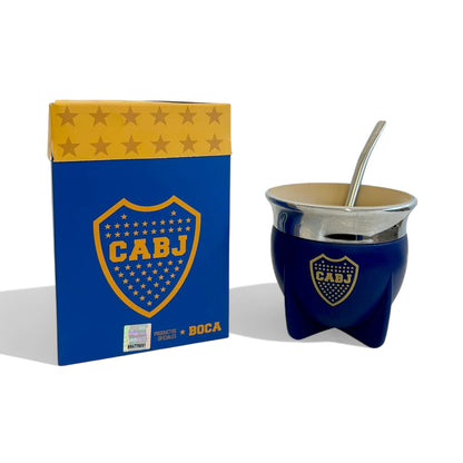 Official Club Atlético Boca Juniors Mate Gourd & Bombilla Gift Set – Premium Torpedo Football Fan Kit