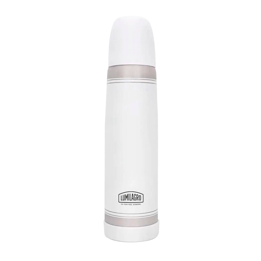 Lumilagro Classic White Thermal Thermos – 1 Liter Portable Mate Water Flask
