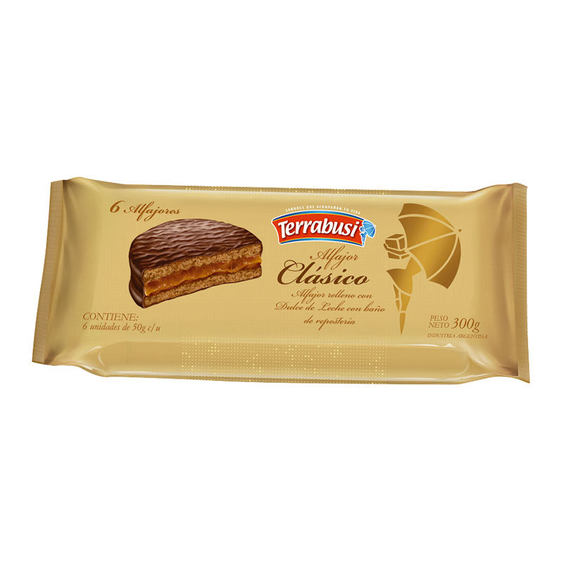 Alfajores Clásicos de Chocolate Terrabusi Multipack (Paquete de 6) – 10.58 oz (300g)