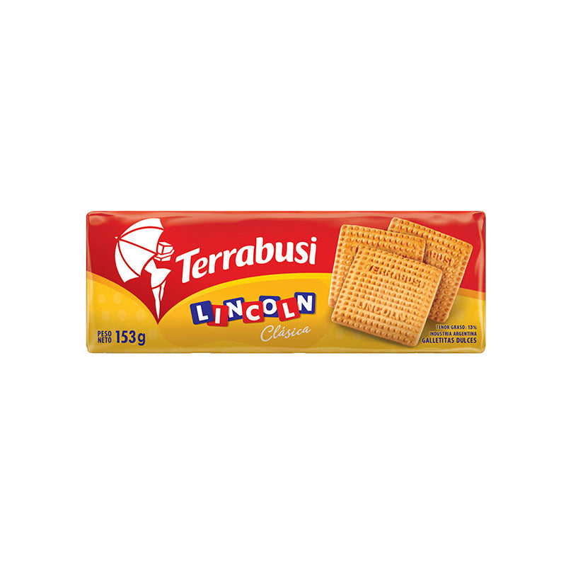 Terrabusi Lincoln Clásica Sweet Biscuits – Traditional Vanilla-Flavored Rectangular Cookies, 153g