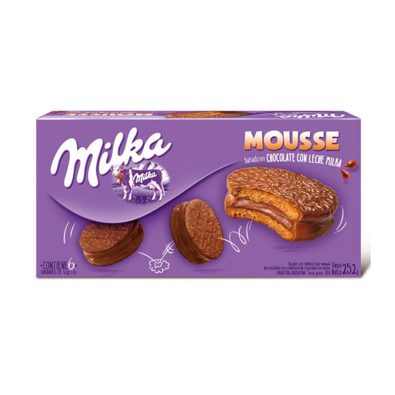Milka Chocolate Mousse Alfajores – 6-Pack Multi-Box (252g)