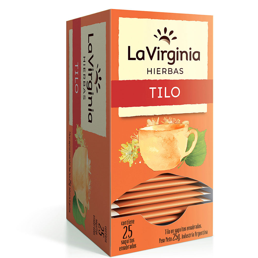La Virginia Hierbas Tilo – Argentine Linden Flower Herbal Tea, 25 Tea Bags